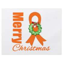 Leukemia Awareness Merry Christmas Ribbon flyers by cancerapparel Leukemia Awareness Merry Christmas Ribbon flyers