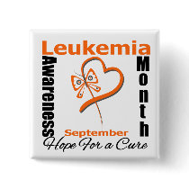 Leukemia Awareness Month Butterfly Heart buttons