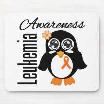 Leukemia Awareness Penguin Mouse Pad