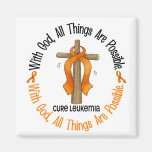 Leukemia Awareness WITH GOD CROSS Magnets