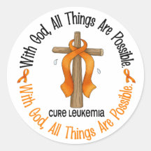 Leukemia Awareness WITH GOD CROSS Sticker