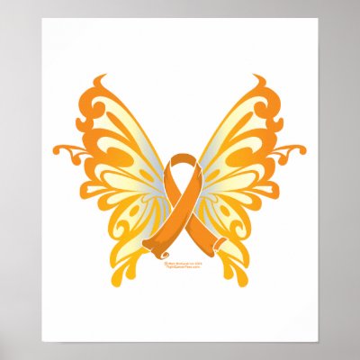 Cancer Ribbon Tattoos Designs on Leukemia Butterfly Ribbon Posters By