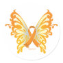 Leukemia Butterfly & Ribbon Round Stickers