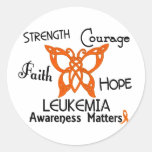Leukemia Celtic Butterfly 3 Round Stickers