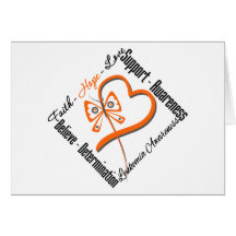 Leukemia Faith Hope Love Butterfly Card