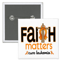 Leukemia Faith Matters Cross 1 Pinback Buttons