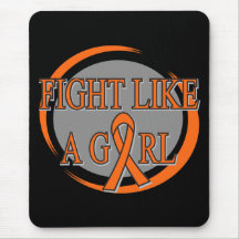 Leukemia Fight Like A Girl Circular Mouse Pad