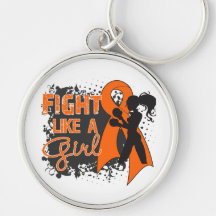 Leukemia Fight Like A Girl Grunge Key Chain
