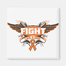 Leukemia Fight Like a Girl Wings.png Magnets