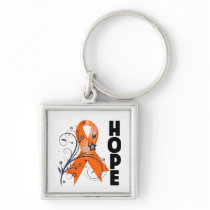 Leukemia Floral Hope Ribbon 2 Key Chain
