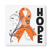 Leukemia Floral Hope Ribbon 2 Fridge Magnets