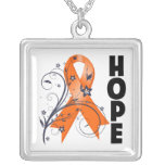 Leukemia Floral Hope Ribbon necklaces