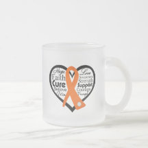 Leukemia Heart Ribbon Collage Mugs