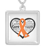 Leukemia Heart Ribbon Collage Necklace