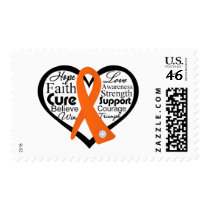 Leukemia Heart Ribbon Collage Stamps