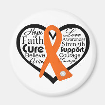 Leukemia Heart Ribbon Collage Refrigerator Magnets