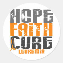 Leukemia HOPE FAITH CURE Round Stickers