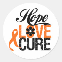 LEUKEMIA Hope Love Cure Gifts Round Stickers