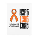 Leukemia Hope Love Cure Ribbon postcards