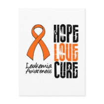 Leukemia Hope Love Cure Ribbon postcards