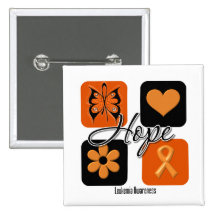 Leukemia Hope Love Inspire Awareness Pinback Button