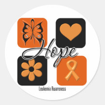 Leukemia Hope Love Inspire Awareness Round Sticker