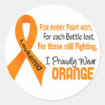 Leukemia I Proudly Wear Orange Round Sticker