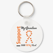 Leukemia I Support My Grandson keychains