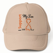 Leukemia I Support My Son hats