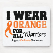 Leukemia I Wear Orange For All Warriors mousepads by giftsforawareness Leukemia I Wear Orange For All Warriors mousepads