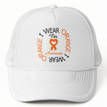 Leukemia I Wear Orange For Awareness hats