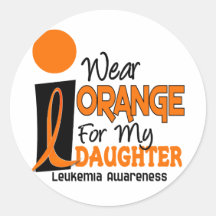 Leukemia I WEAR ORANGE FOR MY DAUGHTER 9 Round Stickers