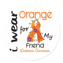 Leukemia I Wear Orange For My Friend 43 stickers