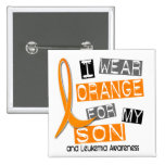 Leukemia I Wear Orange For My Son 37 Pinback Buttons