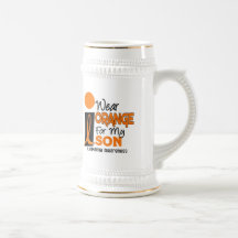 Leukemia I WEAR ORANGE FOR MY SON 9 Mugs