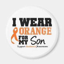 Leukemia I Wear Orange For My Son Refrigerator Magnets