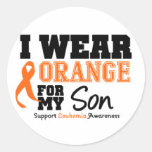 Leukemia I Wear Orange For My Son Sticker