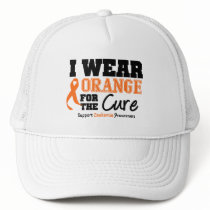 Leukemia I Wear Orange For The Cure hats