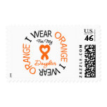 Leukemia I Wear Orange Heart Ribbon For Daughter postage