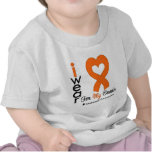 Leukemia I Wear Orange Heart Ribbon For My Cousin Tee Shirt