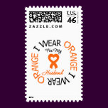 Leukemia I Wear Orange Heart Ribbon Husband