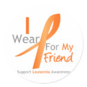 Leukemia I Wear Orange Ribbon Friend stickers