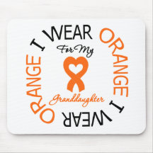 Leukemia I Wear Orange Ribbon Granddaughter Mouse Pad
