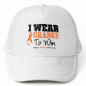 Leukemia I Wear Orange Ribbon To Win hat