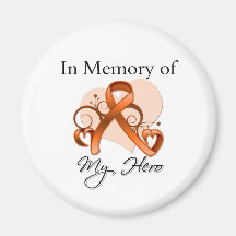 Leukemia In Memory of My Hero Fridge Magnet