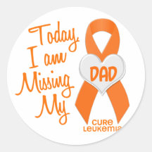 Leukemia Missing My Dad 1 Round Sticker