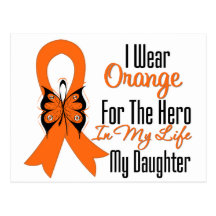 Leukemia Orange Ribbon Hero My Daughter Postcard