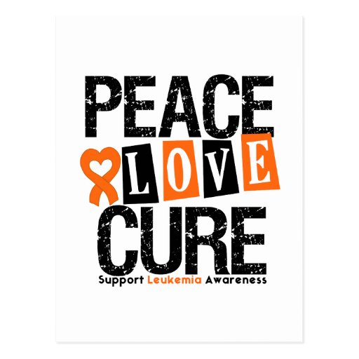 Leukemia Peace Love Cure Postcard