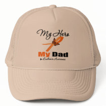 Leukemia Ribbon My HERO My Dad hats