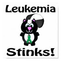 Leukemia Stinks Skunk Awareness Design posters by animals4acause Leukemia Stinks Skunk Awareness Design posters